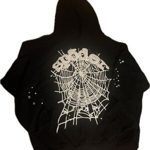 Black Spider Web Graphic Hoodie
